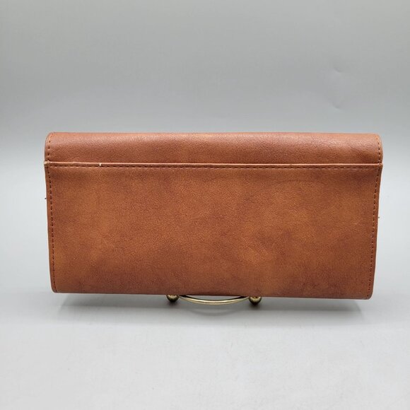 Universal Thread Womens Brown Faux Leather Wallet Tri-Fold Snap Closure - Picture 2 of 8